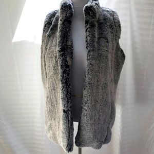 Elegant Gray Faux Fur Vest
